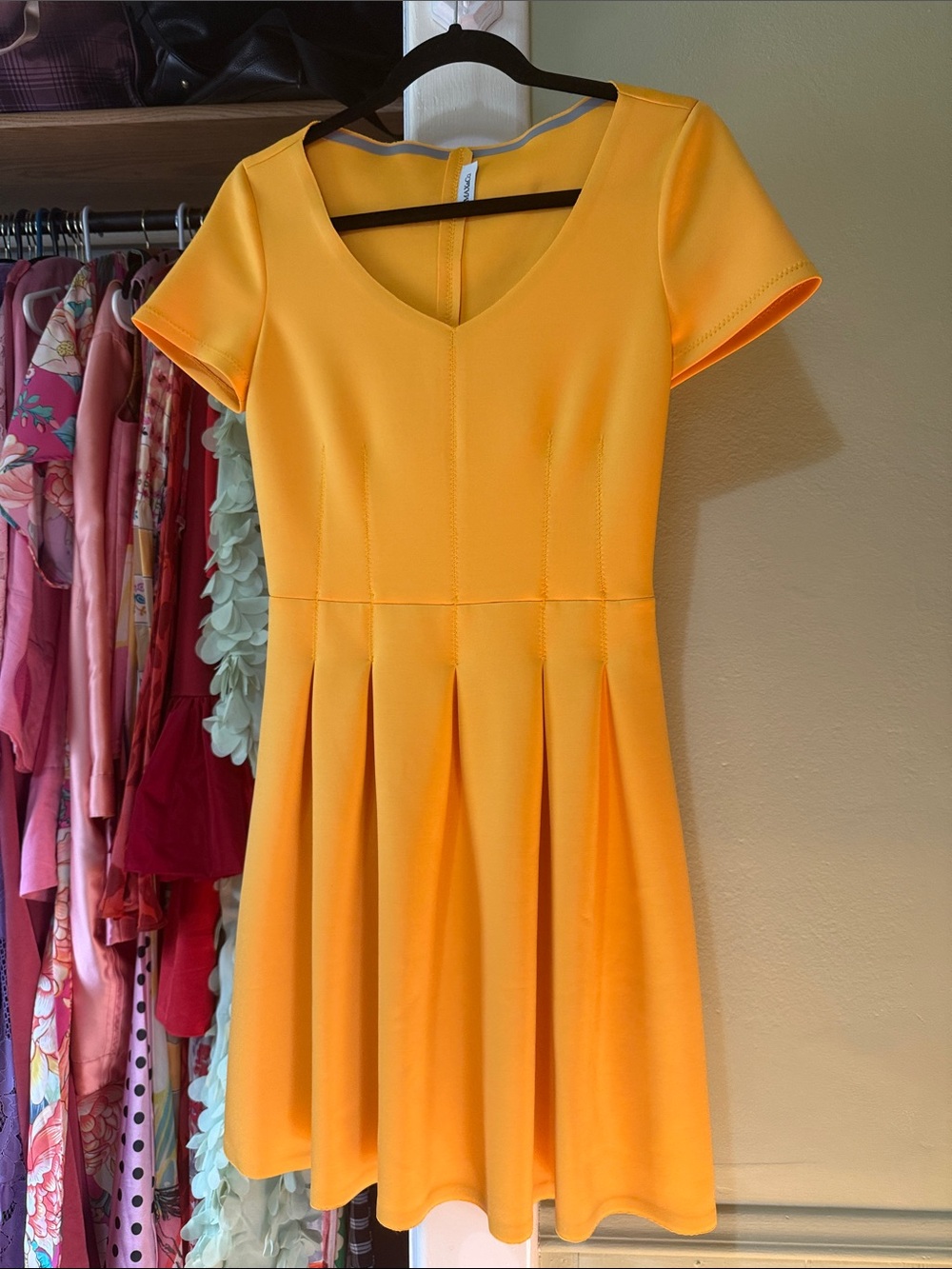 Sunny Yellow Fit-and-Flare Dress